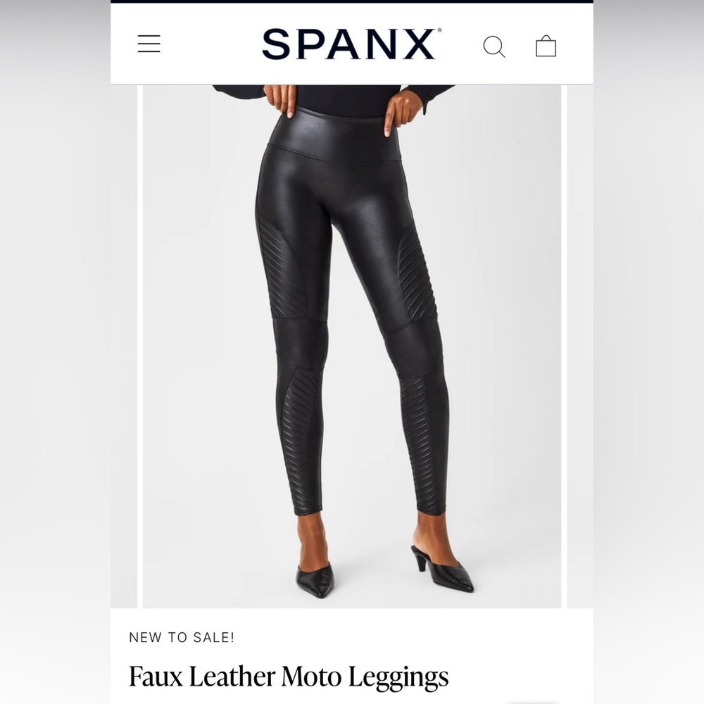 Spanx faux leather moto legging size Medium